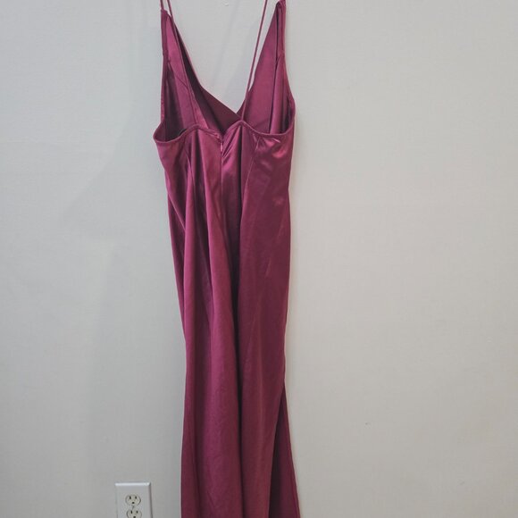 Maroon Slip Maxi Dress | Silky Feel | Elegant & Timeless Look 💋 - Picture 5 of 11
